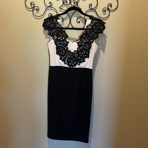 Black and Blush Cocktail Dress